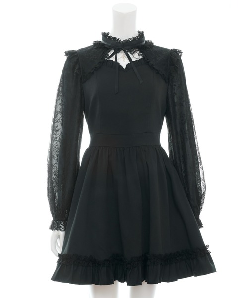 Secret Honey（シークレットハニー）の「アクセサリー付レース切替ワンピース（ワンピース・レディース・ピンク/ブラック・MEDIUM）」の10枚目の写真