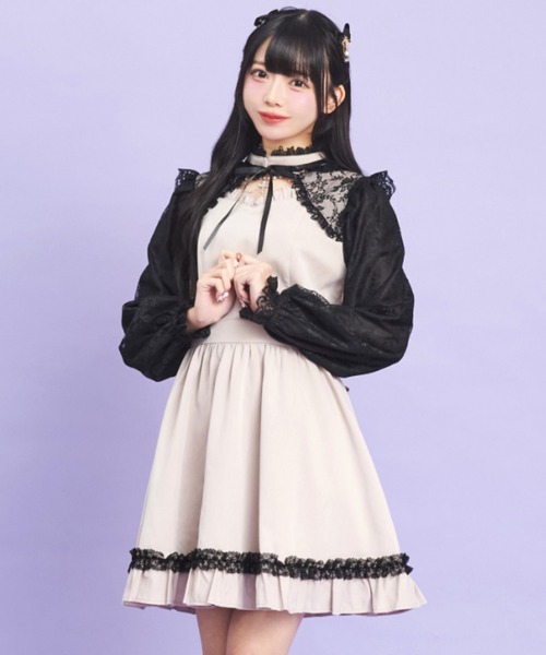 Secret Honey（シークレットハニー）の「アクセサリー付レース切替ワンピース（ワンピース・レディース・ピンク/ブラック・MEDIUM）」の5枚目の写真