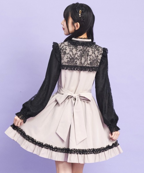 Secret Honey（シークレットハニー）の「アクセサリー付レース切替ワンピース（ワンピース・レディース・ピンク/ブラック・MEDIUM）」の6枚目の写真