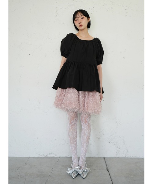 sismetry(シスメトリー)の「【SISMETRY】タイプライターバックリボンフィッシュテールブラウス(MA)(シャツ/ブラウス・レディース・ホワイト/ブラック/サックスブルー・FREE)」の14枚目の写真