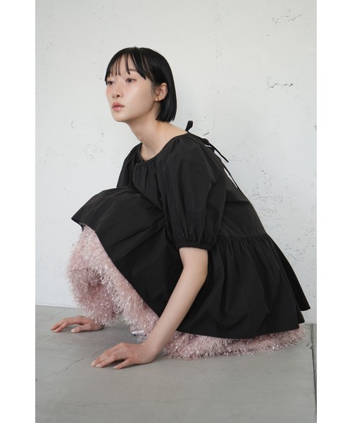 sismetry(シスメトリー)の「【SISMETRY】タイプライターバックリボンフィッシュテールブラウス(MA)(シャツ/ブラウス・レディース・ホワイト/ブラック/サックスブルー・FREE)」の20枚目の写真