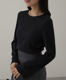 Lace Ladies（レースレディース）の「ランダム リブ ストレッチ フレアスリーブ カットソー（Tシャツ/カットソー）」