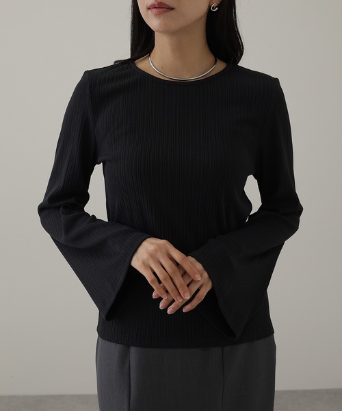 Lace Ladies(レースレディース)の「ランダム リブ ストレッチ フレアスリーブ カットソー(Tシャツ/カットソー・レディース・チャコールグレー・S/FREE)」の8枚目の写真