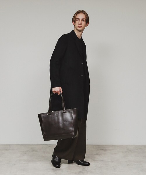 tk.TAKEO KIKUCHI（ティーケータケオキクチ）の「Refined Leather トートバッグ（トートバッグ・メンズ・ブラック/ダークブラウン/ブラック系・00）」の6枚目の写真