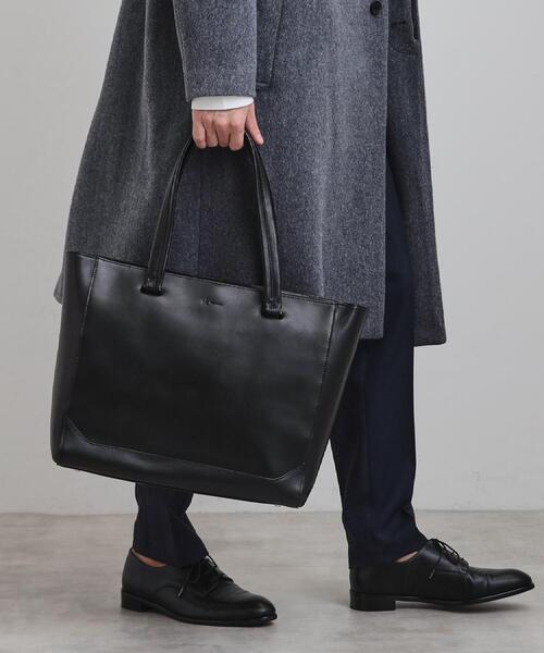 tk.TAKEO KIKUCHI（ティーケータケオキクチ）の「Refined Leather トートバッグ（トートバッグ・メンズ・ブラック/ダークブラウン/ブラック系・00）」の8枚目の写真