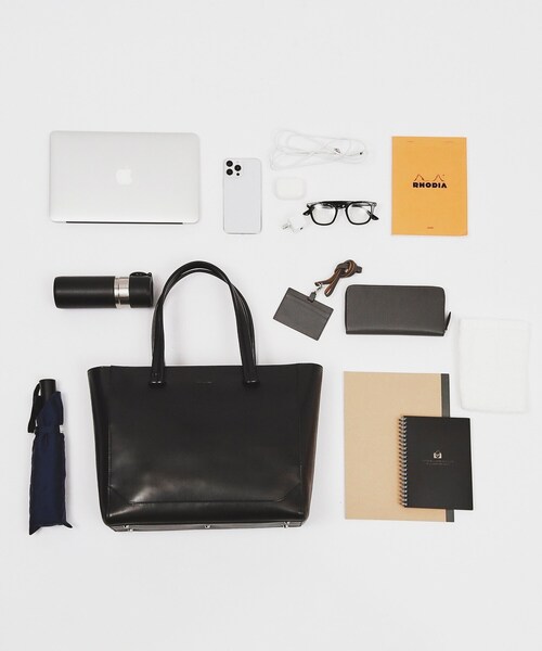 tk.TAKEO KIKUCHI（ティーケータケオキクチ）の「Refined Leather トートバッグ（トートバッグ・メンズ・ブラック/ダークブラウン/ブラック系・00）」の22枚目の写真