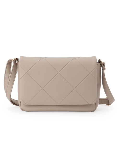 SHOO・LA・RUE(シューラルー)の「バイアスチェック型押しショルダー(ショルダーバッグ・レディース・ナチュラル/ボルドー/ブラック・00)」の17枚目の写真