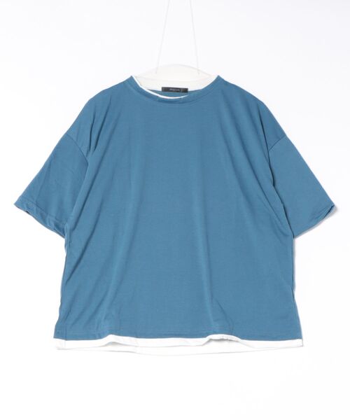 NO WAY（ノーウェイ）の「/フェイクレイヤードTシャツ/（Tシャツ/カットソー・メンズ・ブラック/ベージュ/ブラウン/カーキ/ホワイト/ブルー・LARGE/X-LARGE/MEDIUM）」の6枚目の写真