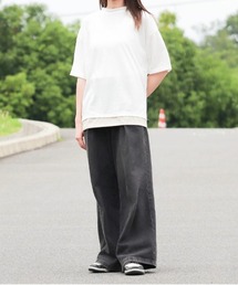 /フェイクレイヤードTシャツ/