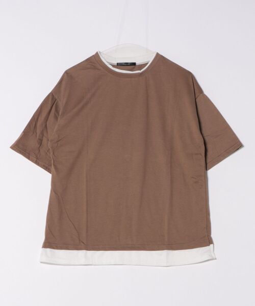 NO WAY（ノーウェイ）の「/フェイクレイヤードTシャツ/（Tシャツ/カットソー・メンズ・ブラック/ベージュ/ブラウン/カーキ/ホワイト/ブルー・LARGE/X-LARGE/MEDIUM）」の11枚目の写真