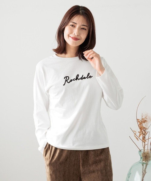 FOUND GOOD(ファウンドグッド)の「あったか綿プリントロンT(Tシャツ/カットソー・レディース・グレー系8/ホワイト系6/ホワイト系7/ホワイト系5/ホワイト系3/グレー系9/ベージュ/ホワイト系4・L/M/S)」の1枚目の写真