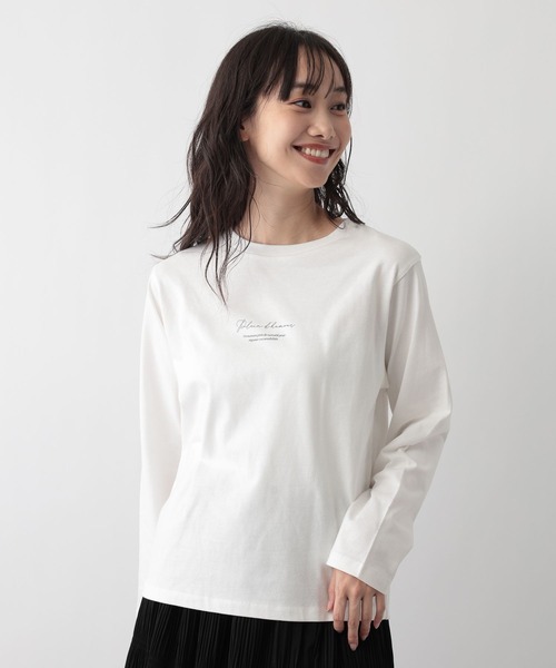 FOUND GOOD（ファウンドグッド）の「あったか綿プリントロンT（Tシャツ/カットソー・レディース・グレー系8/ホワイト系6/ホワイト系7/ホワイト系5・L/M/S）」の5枚目の写真