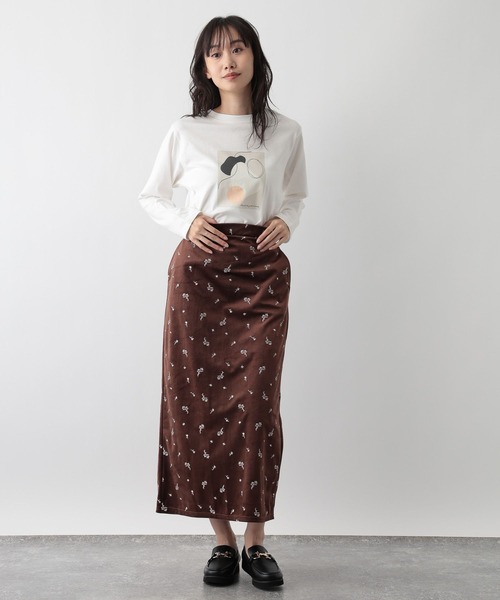 FOUND GOOD（ファウンドグッド）の「あったか綿プリントロンT（Tシャツ/カットソー・レディース・グレー系8/ホワイト系6/ホワイト系7/ホワイト系5・L/M/S）」の6枚目の写真