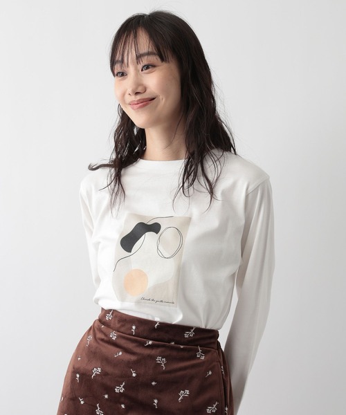 FOUND GOOD（ファウンドグッド）の「あったか綿プリントロンT（Tシャツ/カットソー・レディース・グレー系8/ホワイト系6/ホワイト系7/ホワイト系5・L/M/S）」の8枚目の写真