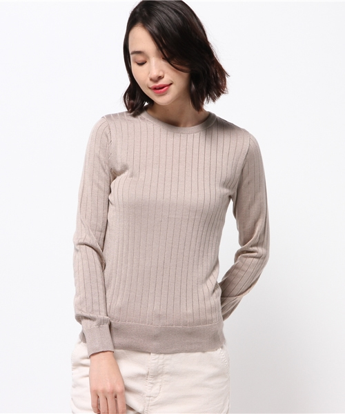 GALLARDAGALANTE(ガリャルダガランテ)の「クルーワイドリブニット(ニット/セーター・レディース・グレー/ネイビー/カーキ・FREE)」の2枚目の写真