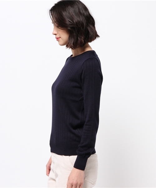 GALLARDAGALANTE(ガリャルダガランテ)の「クルーワイドリブニット(ニット/セーター・レディース・グレー/ネイビー/カーキ・FREE)」の5枚目の写真