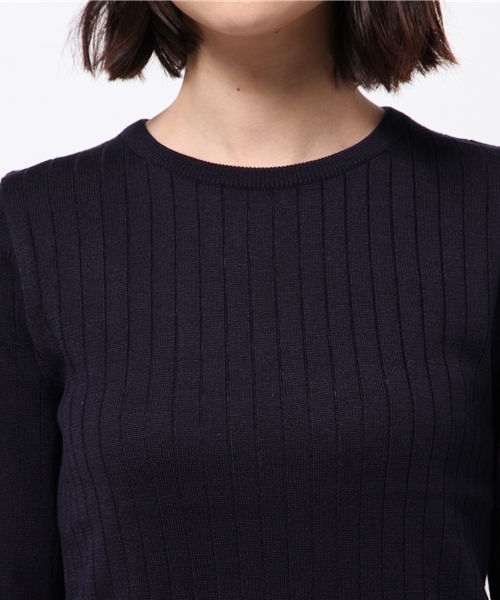 GALLARDAGALANTE(ガリャルダガランテ)の「クルーワイドリブニット(ニット/セーター・レディース・グレー/ネイビー/カーキ・FREE)」の8枚目の写真