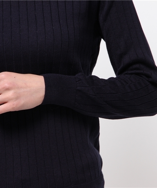 GALLARDAGALANTE(ガリャルダガランテ)の「クルーワイドリブニット(ニット/セーター・レディース・グレー/ネイビー/カーキ・FREE)」の9枚目の写真