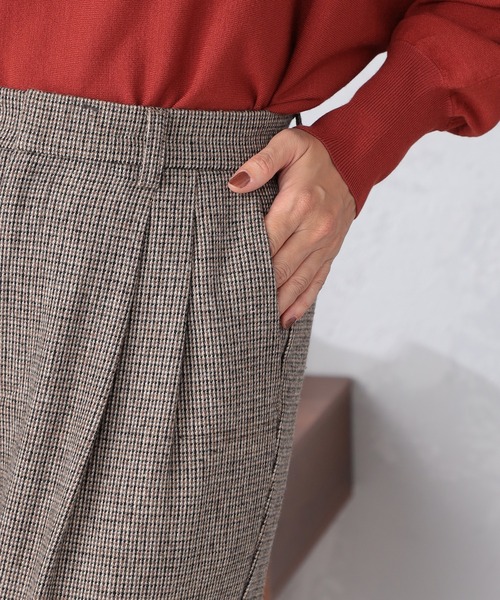 GALLORIA(ギャローリア)の「セットアップで着られる ツイードタックワイドパンツ(その他パンツ・レディース・グレー/ライトブラウン・S/M/L/LL)」の8枚目の写真