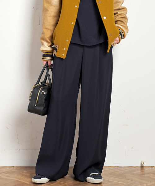 EVERYDAY I LIKE.（エヴリディアイライク）の「*イージーワイドパンツ（スラックス・レディース・ブラック/ネイビー/ブラウン・34/36/38）」の19枚目の写真