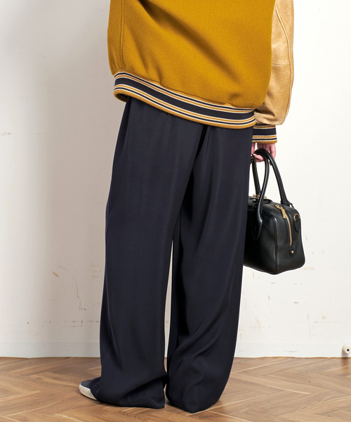 EVERYDAY I LIKE.（エヴリディアイライク）の「*イージーワイドパンツ（スラックス・レディース・ブラック/ネイビー/ブラウン・34/36/38）」の21枚目の写真