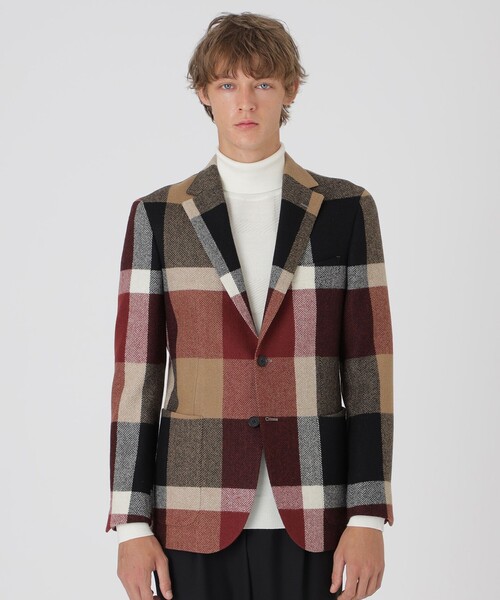 BLACK LABEL CRESTBRIDGE（ブラックレーベル・クレストブリッジ）の「【10th ANNIVERSARY】プレミアムブリティッシュツイードクレストブリッジチェックジャケット（テーラードジャケット・メンズ・レッド系その他2・M/L/XL）」の3枚目の写真