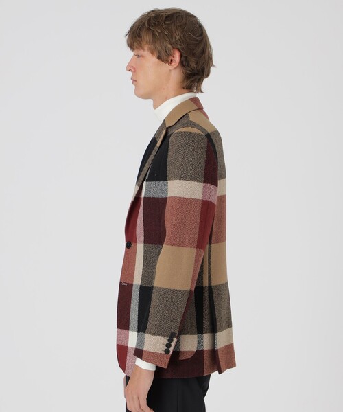 BLACK LABEL CRESTBRIDGE（ブラックレーベル・クレストブリッジ）の「【10th ANNIVERSARY】プレミアムブリティッシュツイードクレストブリッジチェックジャケット（テーラードジャケット・メンズ・レッド系その他2・M/L/XL）」の4枚目の写真