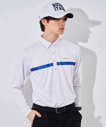 【FILAGOLF/フィラゴルフ】長袖ジャガードシャツ|リサイクル素材使用・ストレッチ|ゴルフ・秋冬対応
