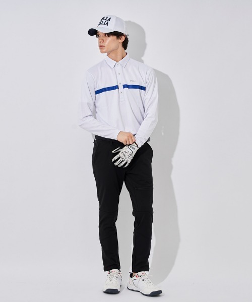 FILA GOLF(フィラゴルフ )の「【FILAGOLF/フィラゴルフ】長袖ジャガードシャツ|リサイクル素材使用・ストレッチ|ゴルフ・秋冬対応(シャツ/ブラウス・メンズ・ブラック/ホワイト・X-LARGE/MEDIUM/LARGE)」の8枚目の写真