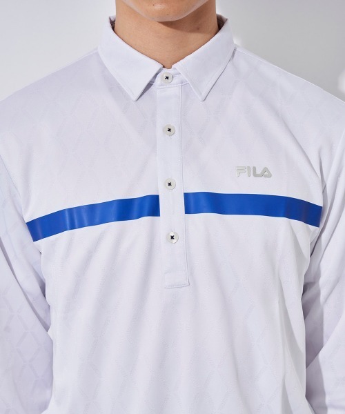 FILA GOLF(フィラゴルフ )の「【FILAGOLF/フィラゴルフ】長袖ジャガードシャツ|リサイクル素材使用・ストレッチ|ゴルフ・秋冬対応(シャツ/ブラウス・メンズ・ブラック/ホワイト・X-LARGE/MEDIUM/LARGE)」の10枚目の写真