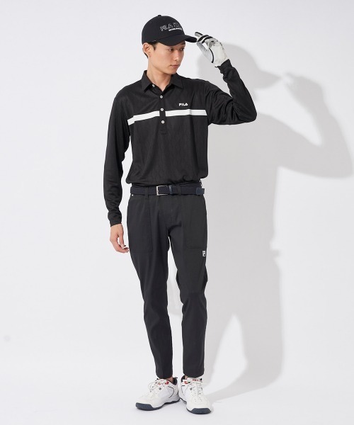 FILA GOLF(フィラゴルフ )の「【FILAGOLF/フィラゴルフ】長袖ジャガードシャツ|リサイクル素材使用・ストレッチ|ゴルフ・秋冬対応(シャツ/ブラウス・メンズ・ブラック/ホワイト・X-LARGE/MEDIUM/LARGE)」の18枚目の写真
