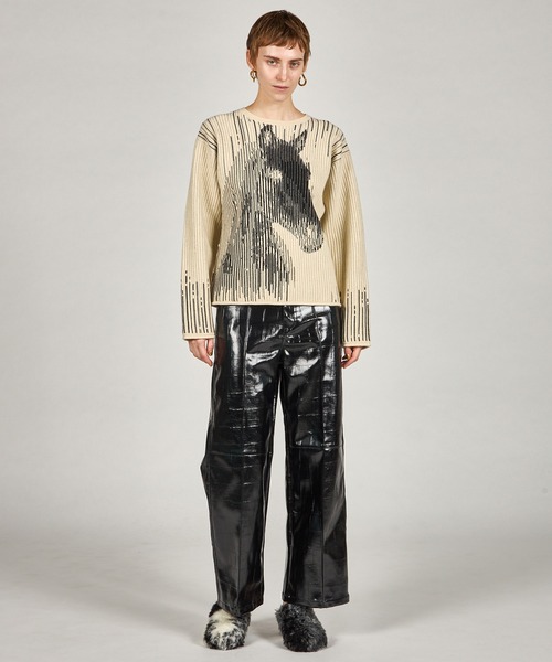 PRANK PROJECT(プランクプロジェクト)の「ホースジャガードニット / Horse Jacquard Knit(ニット/セーター・レディース・ブラック/アイボリー・FREE)」の3枚目の写真