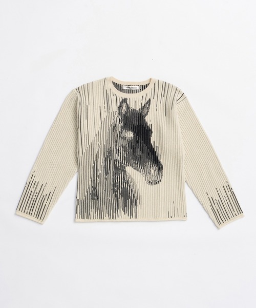 PRANK PROJECT(プランクプロジェクト)の「ホースジャガードニット / Horse Jacquard Knit(ニット/セーター・レディース・ブラック/アイボリー・FREE)」の13枚目の写真