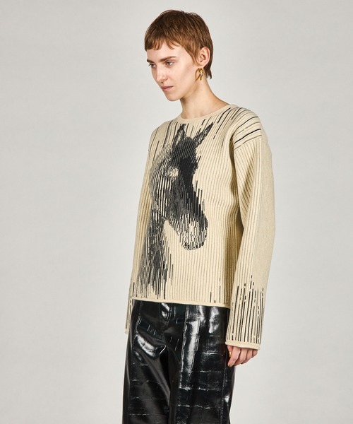 PRANK PROJECT(プランクプロジェクト)の「ホースジャガードニット / Horse Jacquard Knit(ニット/セーター・レディース・ブラック/アイボリー・FREE)」の9枚目の写真