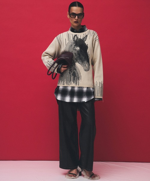 PRANK PROJECT(プランクプロジェクト)の「ホースジャガードニット / Horse Jacquard Knit(ニット/セーター・レディース・ブラック/アイボリー・FREE)」の21枚目の写真