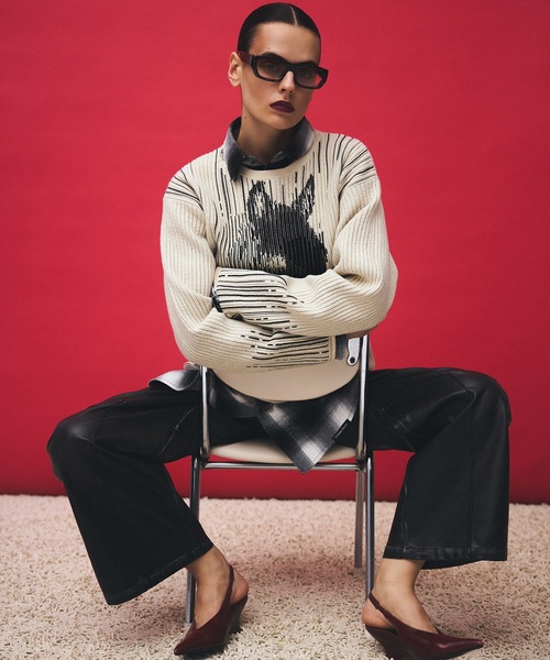 PRANK PROJECT(プランクプロジェクト)の「ホースジャガードニット / Horse Jacquard Knit(ニット/セーター・レディース・ブラック/アイボリー・FREE)」の20枚目の写真