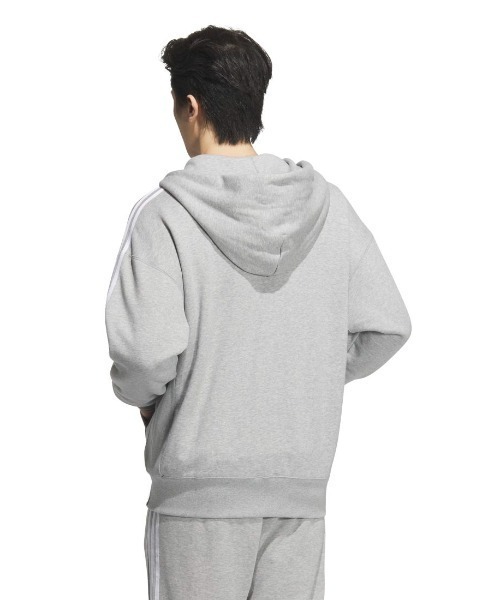 adidas(アディダス)の「アディダス adidas エッセンシャルズ プラス ルーズフィット スリーストライプス フレンチテリー フルジップパーカー(パーカー・メンズ・グレー/ネイビー・S/M/L/LL/3L)」の3枚目の写真