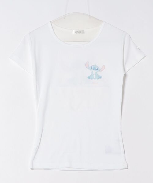 EATME(イートミー)の「【ディズニーコレクション】スティッチTシャツ(Tシャツ/カットソー・レディース・オフホワイト/ブラック・FREE)」の1枚目の写真
