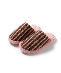 IRADOWL（アイラドール）の「ストライプ柄ファースリッパ（ルームシューズ/スリッパ）」