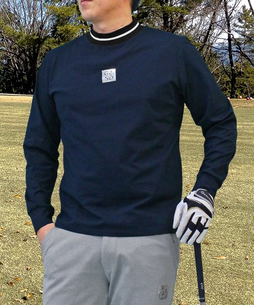 マルボンゴルフ モックネック トレーナー メンズシャツ 長袖 マルボンゴルフ モックネック トレーナー メンズシャツ 長袖 黒色M