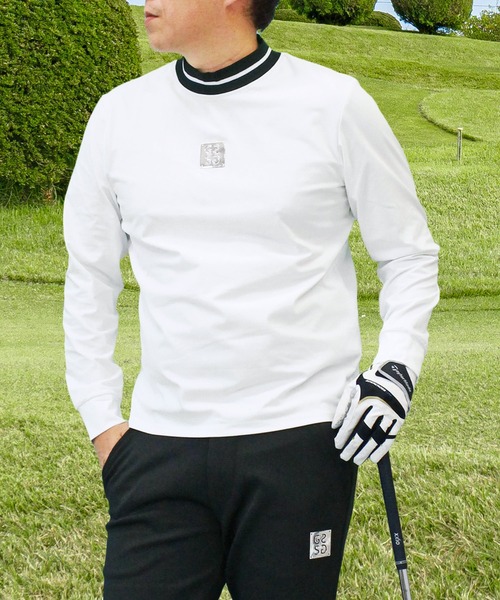 セール】ゴルフモックネック ゴルフウェア 長袖 高周波シルバー