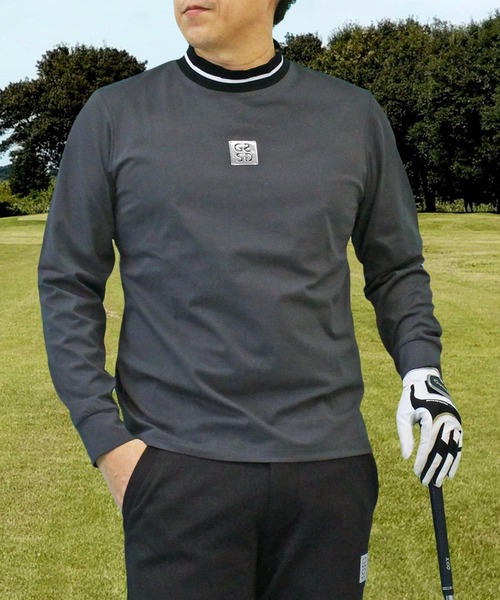 セール】ゴルフモックネック ゴルフウェア 長袖 高周波シルバー