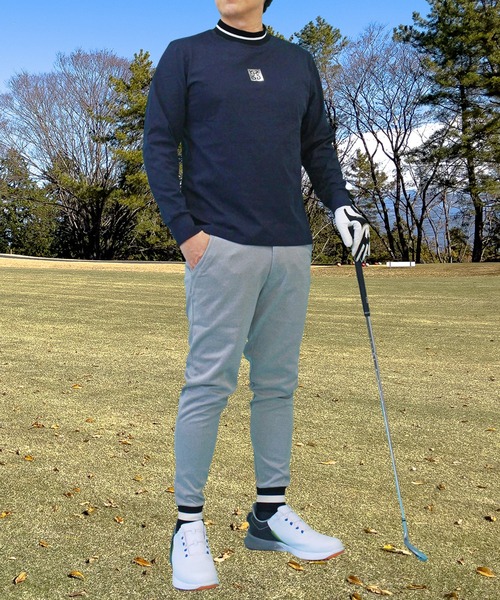 セール】ゴルフモックネック ゴルフウェア 長袖 高周波シルバー