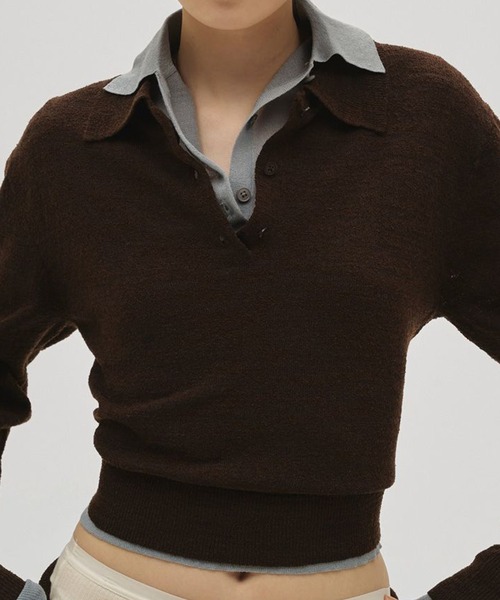 TODAYFUL/トゥデイフル】Layered Polo Knit/レイヤードポロニット
