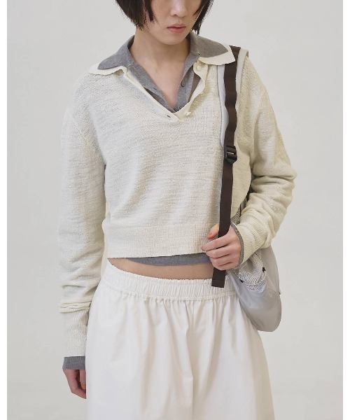 TODAYFUL/トゥデイフル】Layered Polo Knit/レイヤードポロニット