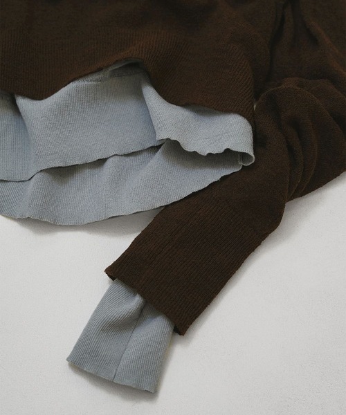 TODAYFUL（トゥデイフル）の「【TODAYFUL/トゥデイフル】Layered  Polo Knit/レイヤードポロニット（ニット/セーター・レディース・キナリ/ダークグレー/チョコ・FREE）」の12枚目の写真