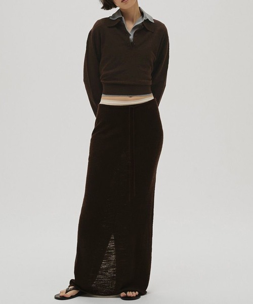 TODAYFUL（トゥデイフル）の「【TODAYFUL/トゥデイフル】Layered  Polo Knit/レイヤードポロニット（ニット/セーター・レディース・キナリ/ダークグレー/チョコ・FREE）」の15枚目の写真