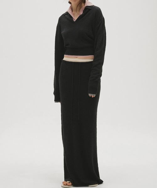 TODAYFUL（トゥデイフル）の「【TODAYFUL/トゥデイフル】Layered  Polo Knit/レイヤードポロニット（ニット/セーター・レディース・キナリ/ダークグレー/チョコ・FREE）」の17枚目の写真