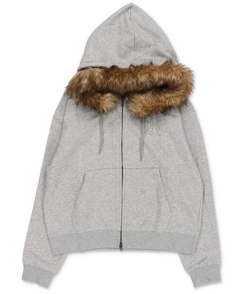 セットアップ可能】2WAY短丈ダブルジップパーカー/ライトストーン/ワン