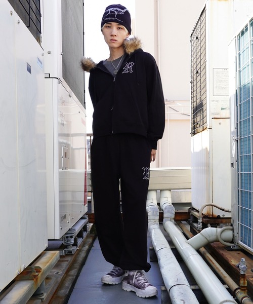 セットアップ可能】2WAY短丈ダブルジップパーカー/ライトストーン/ワン